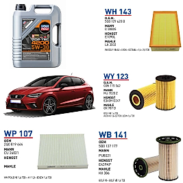 SEAT Ibiza VI 1.6 TDI (KJ) - kw 70 - 95 hp YAĞ BAKIM SETİ