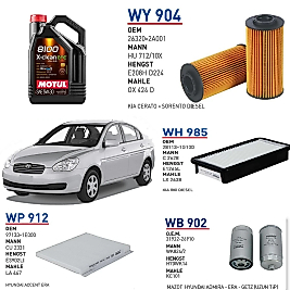 HYUNDAİ ACCENT ERA 1.5 CRDİ 110 HP MOTOR KODU:D4FA 2005-2010 YAĞ BAKIM SETİ