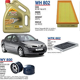 RENAULT MEGANE 2 1.6 16V 115 HP YAĞ BAKIM SETİ