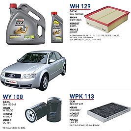 AUDI A4 ve Cabriolet 8E 8H B6 B7 1.6 - kw 75 - 102 hp Yağ Bakım Seti