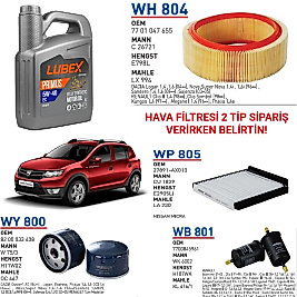 DACİA SANDERO-STEPWAY 1.4 MPİ 55KW 75HP 2008 VE ÜSTÜ YAĞ BAKIM SETİ