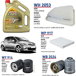 TOYOTA Auris I (E150) - Corolla 1.4 D-4D - kw 66 - 90 hp Yağ Bakım Seti