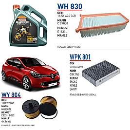 RENAULT CLİO 4 0.9 TCE 66KW MOTOR KODU:H4B400 90 HP MOTOR YAĞ BAKIM SETİ