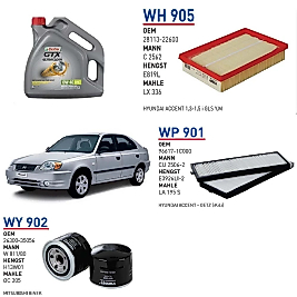 HYUNDAİ ACCENT 1.3 ADMİRE G4AE MOTOR KODU 63KW 86 HP ARAÇ BAKIM SETİ