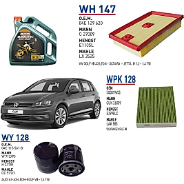 VOLKSWAGEN GOLF 7 1.4 TSİ ve 1.2 TSİ 105 HP MOTOR YAĞ BAKIM SETİ
