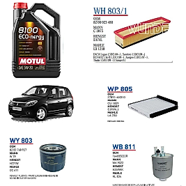 DACİA SANDERO STEPWAY 1.5 DCİ MOTOR KODU K9K 790/792 50KW 68HP YAĞ BAKIM SETİ